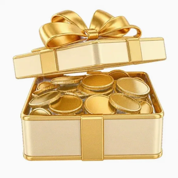 Gift box with coins — Bof