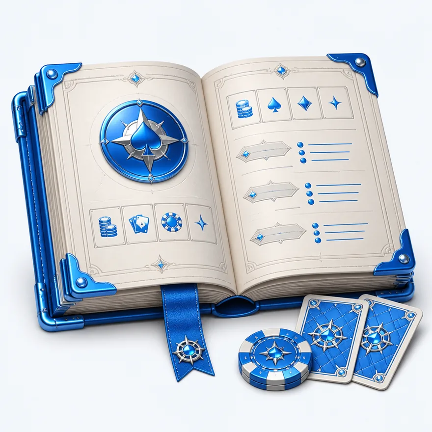Open rulebook with cards — Bof