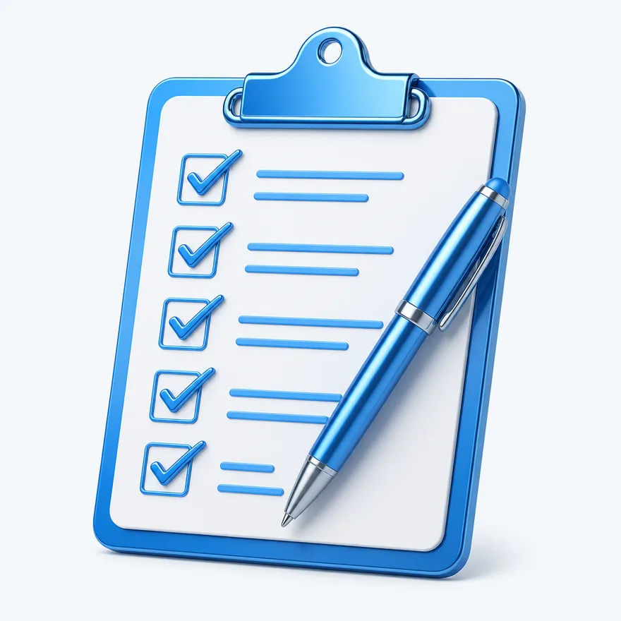 Clipboard checklist — Bof