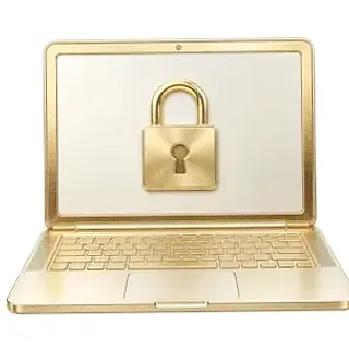 Laptop with padlock — Bof