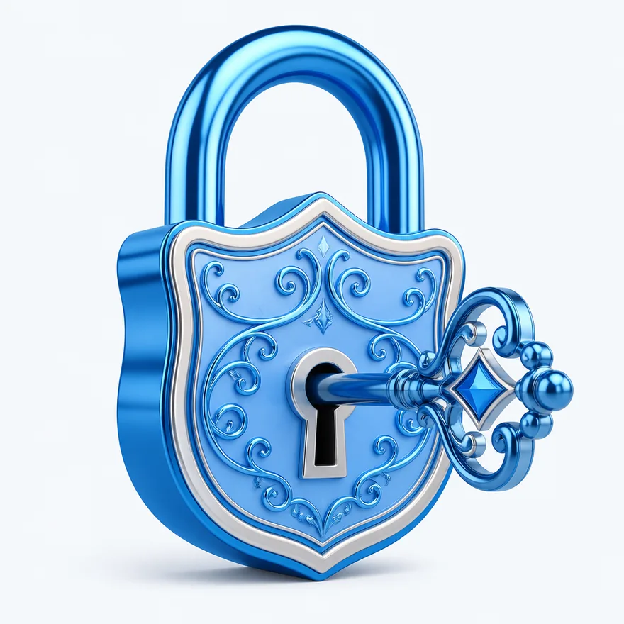 Padlock with key — Bof