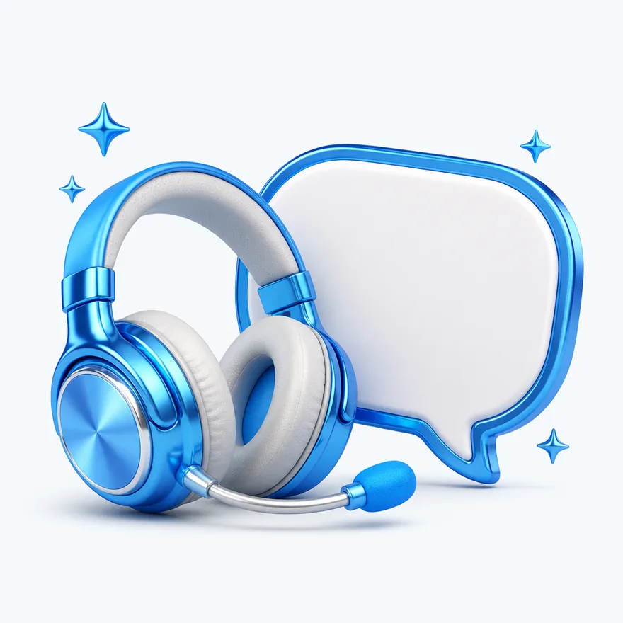 Headset with speech bubble — Bof