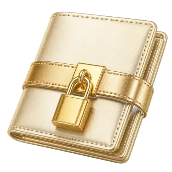 Locked leather wallet — Bof