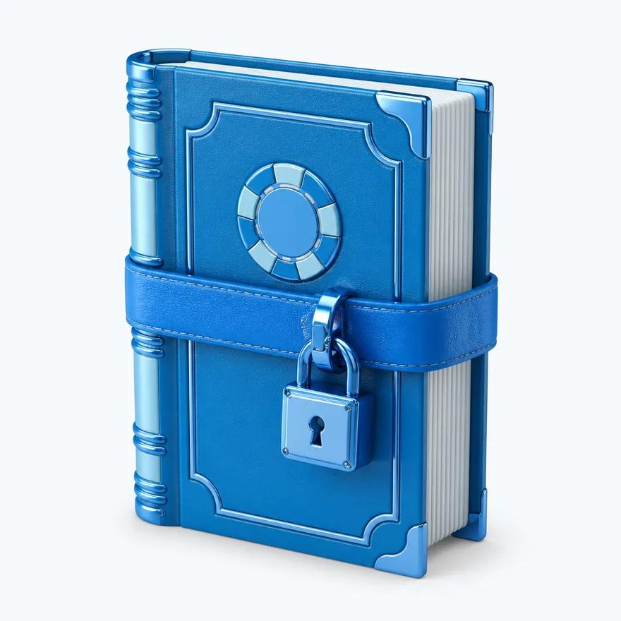 Book with padlock strap — Bof
